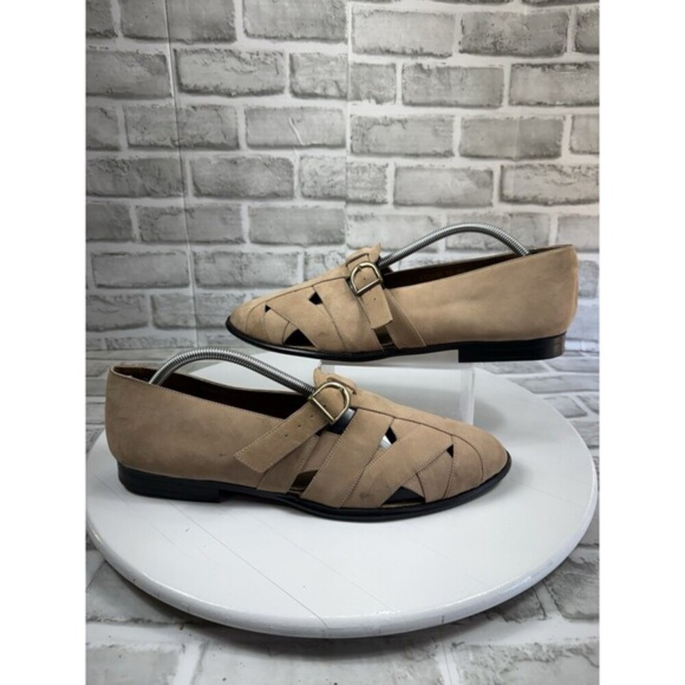 Giorgio Brutini Handcrafted Men's Size 12 Brown Tan Leather Fisherman Sandals